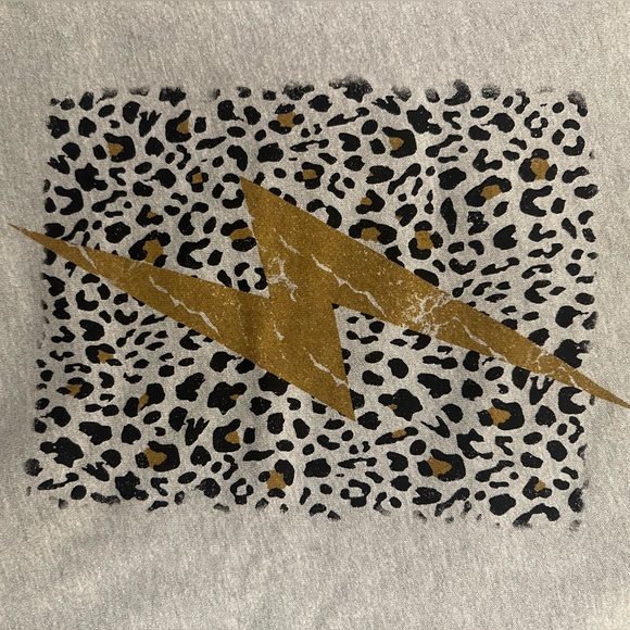 Dress Up Gray Leopard Print Sweatshirt, Size Small - Picture 4 of 6